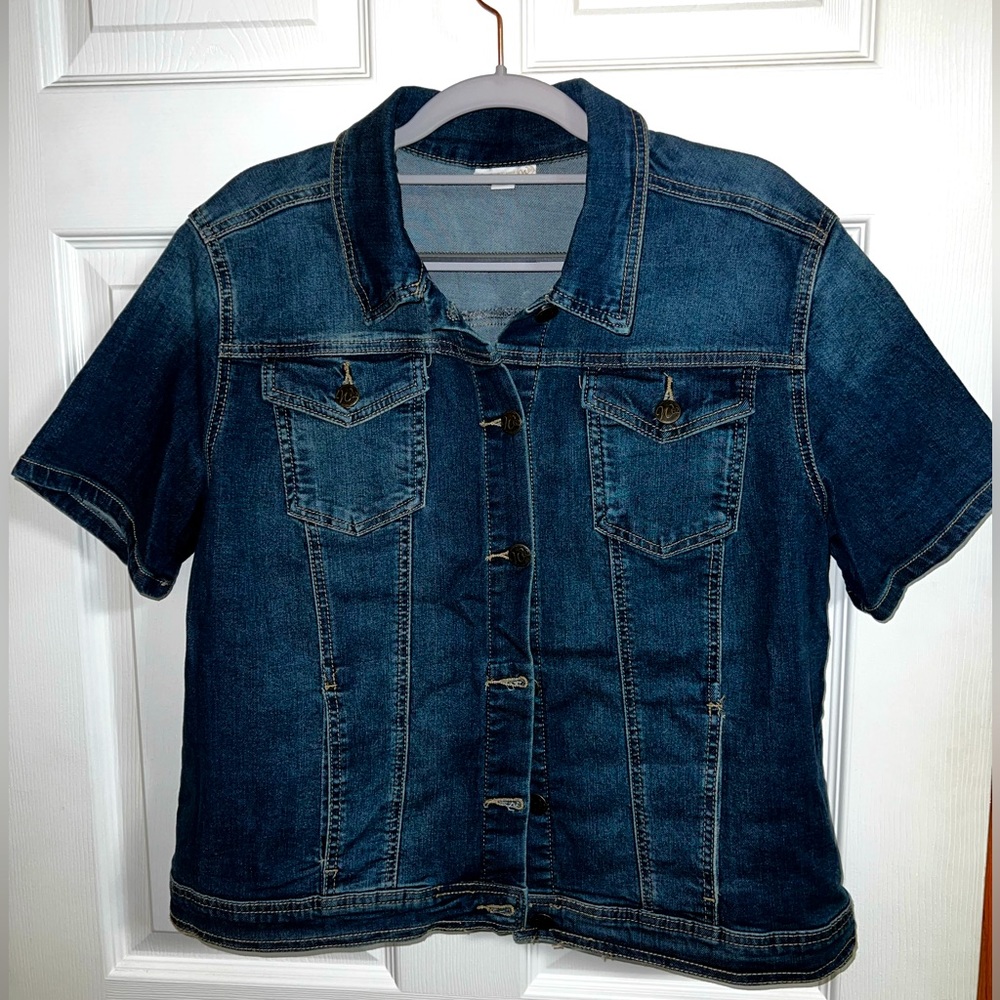 Denim button up t-shirt jacket